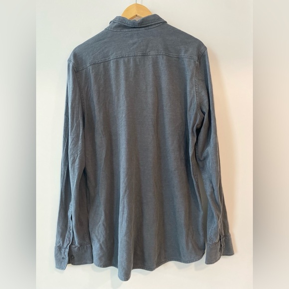 Faherty Seasons Regular Fit Long Sleeve Gray Cotton Knit Button Down Shirt Sz L - Picture 7 of 7